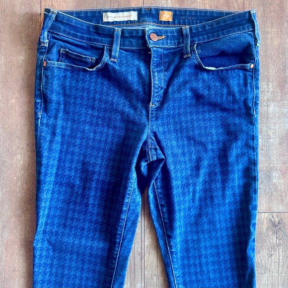 Anthropologie Pilcro and the Letterpress Houndstooth Mid-Rise Skinny Jean Sz 32 - Picture 3 of 9